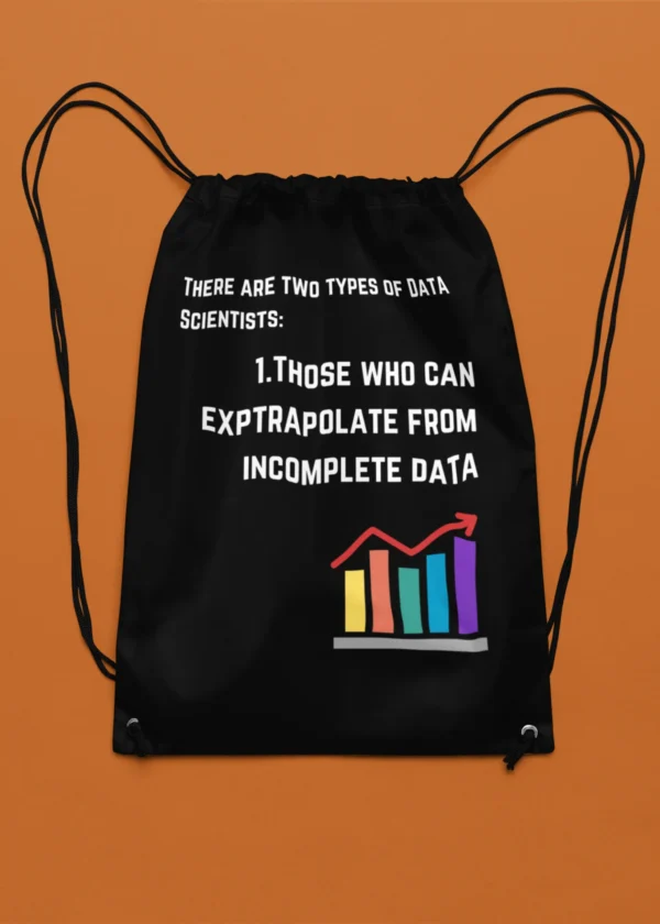 Two Types of Data Scientist Drawstring Bag