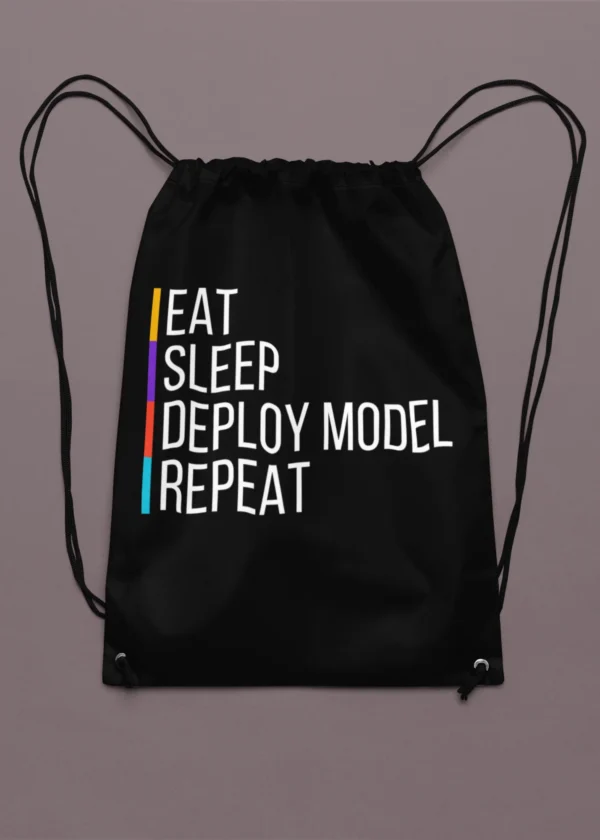 Eat Sleep Deploy Model Repeat Drawstring Bag