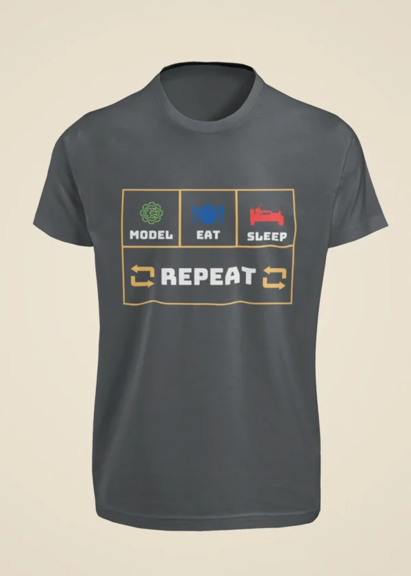 Model Eat Sleep Repeat T-Shirt - Image 4