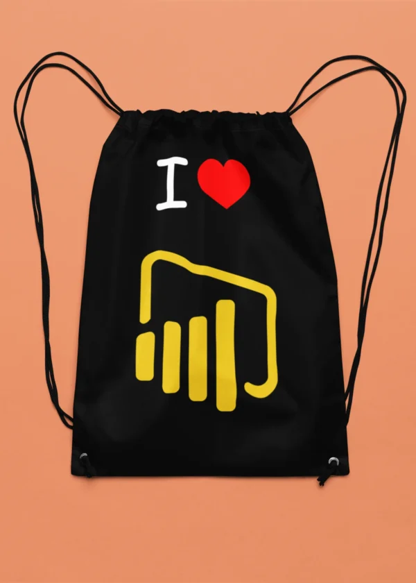 I Love Power BI Drawstring Bag