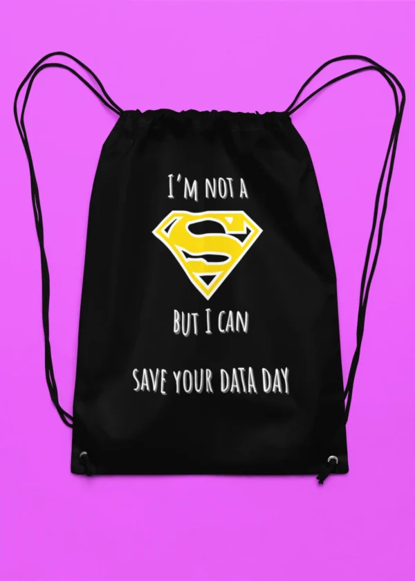 Not Superman, Data Saver Drawstring Bag