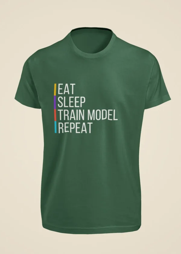 Eat Sleep Train Model Repeat T-Shirt - Image 4