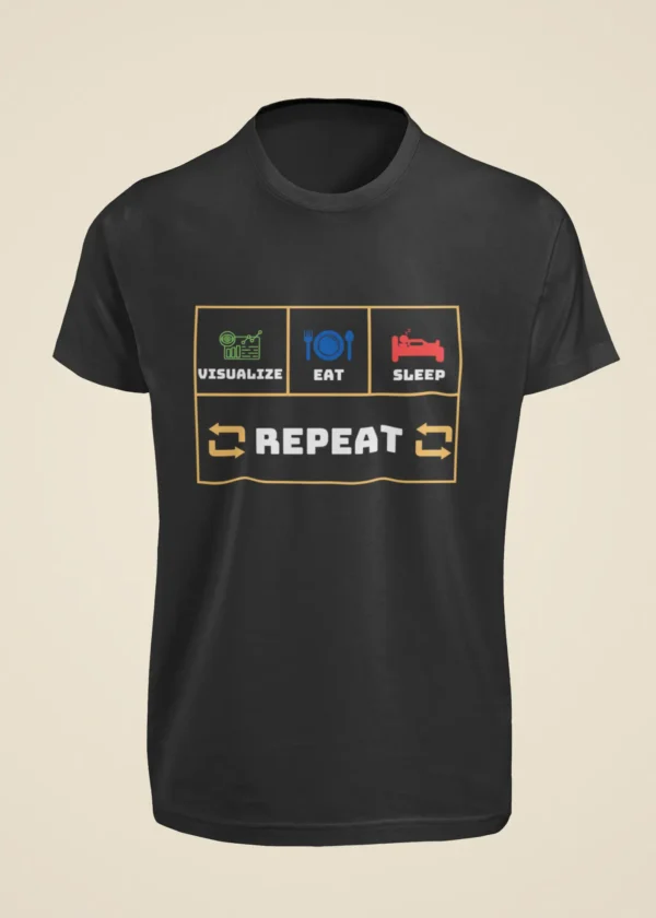 Visualize Eat Sleep Repeat T-Shirt - Image 7
